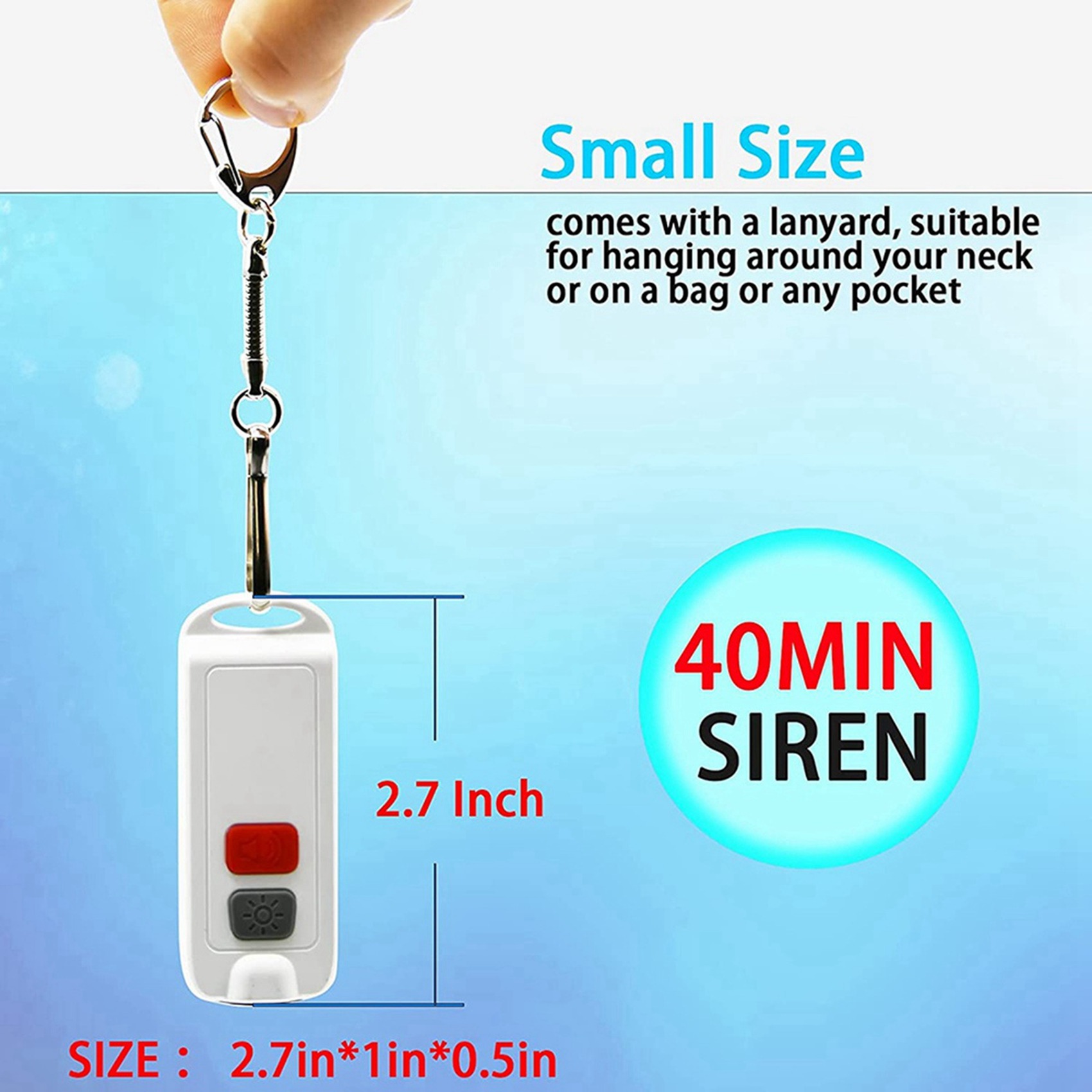 Personal Alarm Keychain - FULL-2X 개인용 알람, 여성용 안전 알람(SOS