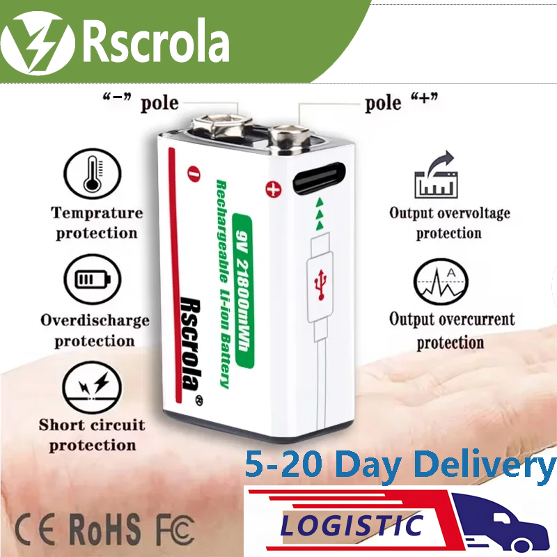 Smoke Detector Interconnected - Rscrola 9V 21800mWh 리튬 이온 충전식