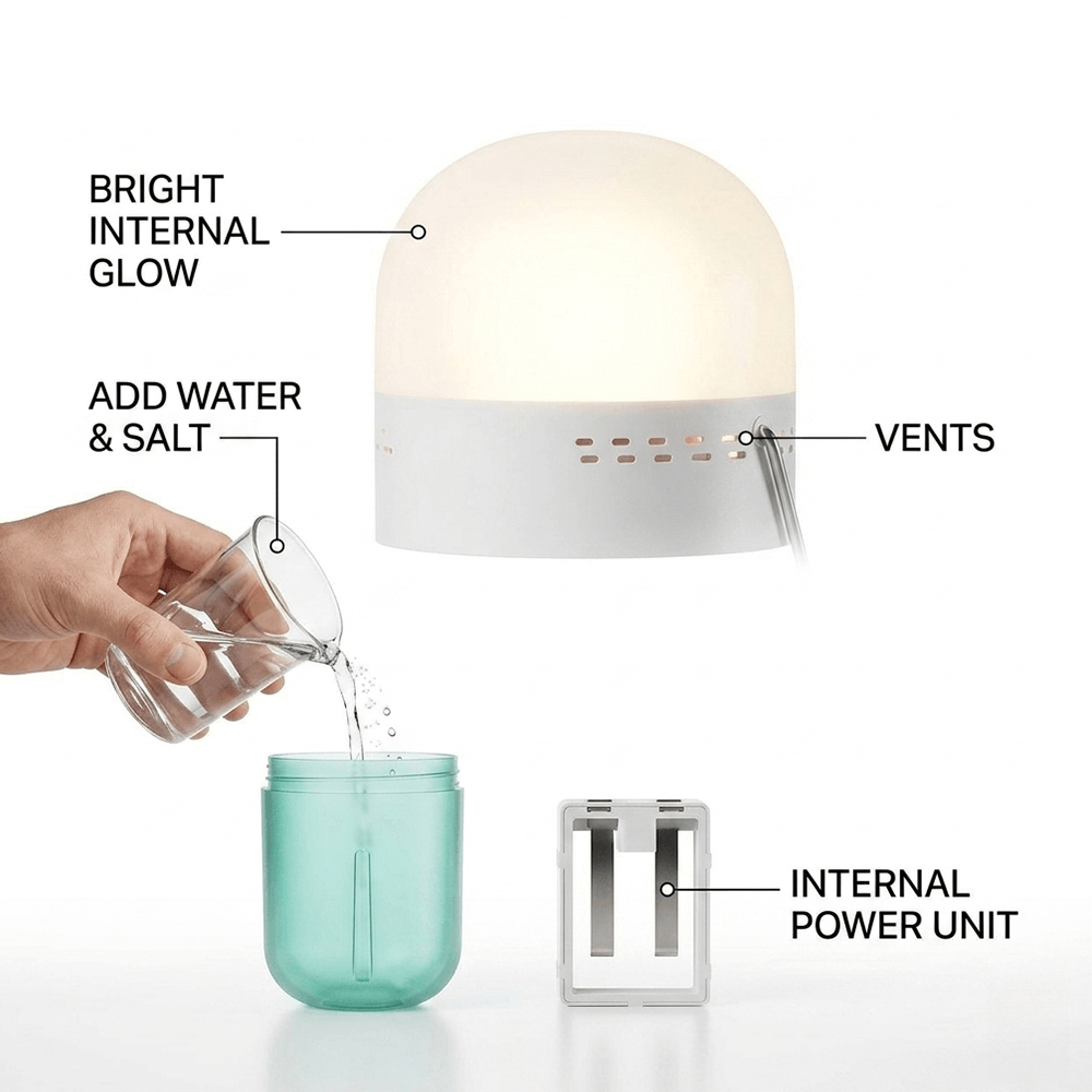 Power Outage Light - 휴대용 식염수 램프, 컴팩트한 65.5 x