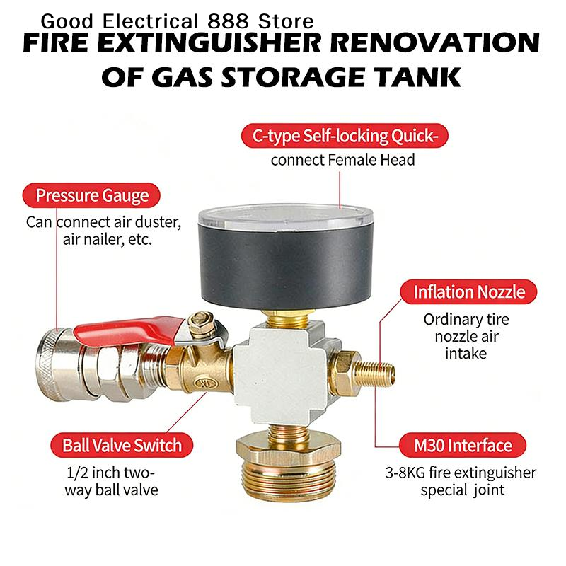 고품질 소형 공기탱크 압력 어댑터, 소화기 변환 공기  - Fire Extinguisher Small 리뷰 및 가격
