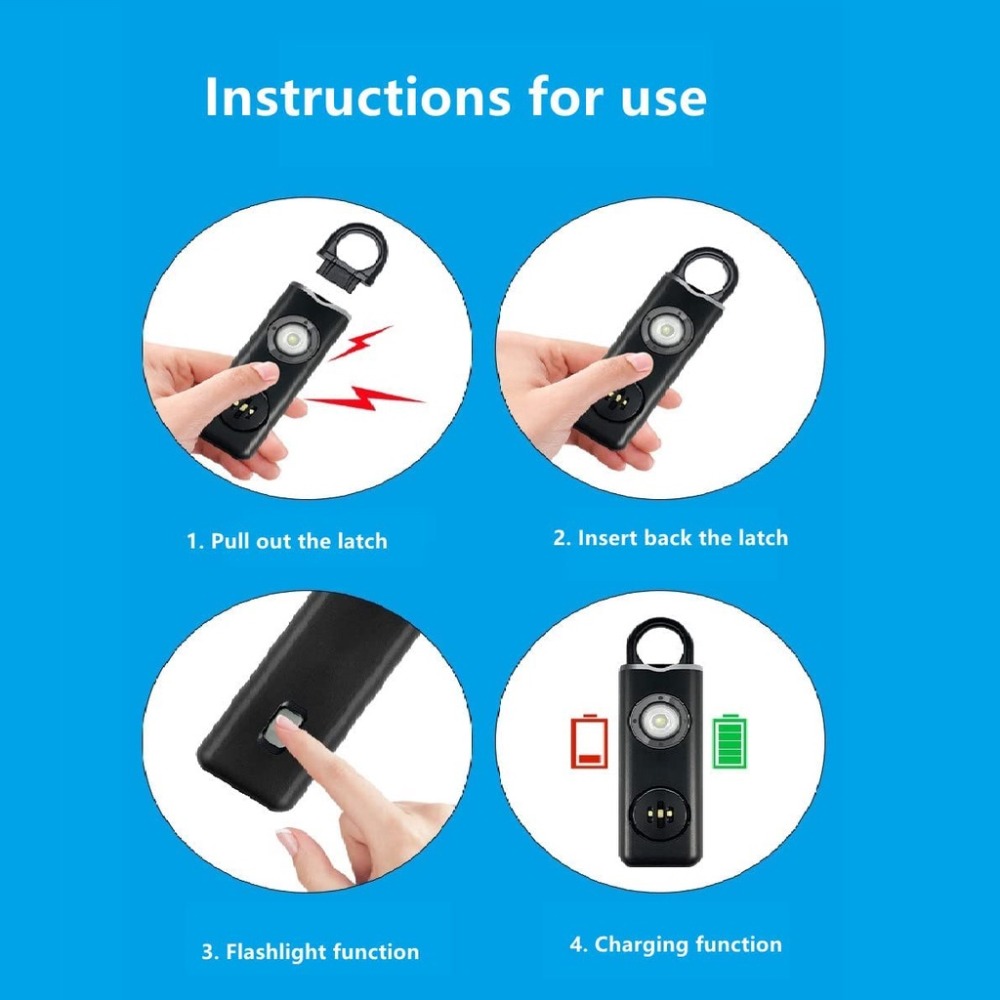 130 높은 DB 안전 사운드 개인 경보기 배터리 부족 - Personal Alarm Keychain 리뷰 및 가격