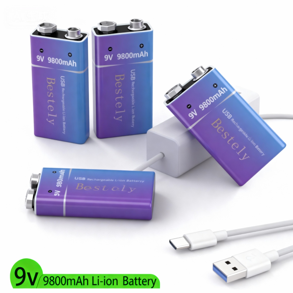새로운 9V 충전식 리튬 이온 배터리 9800mAh 긴 - Smoke Detector Interconnected 리뷰 및 가격